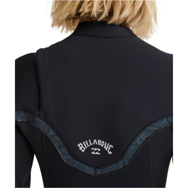2026 Billabong Frauen Furnace Natural 4/3mm Brustreißverschluss Neoprenanzug ABJW100215 - Black Tiki